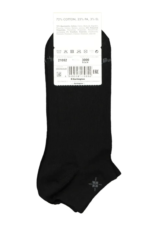 Burlington Everyday heren enkelsokken (2-pack), katoen, zwart