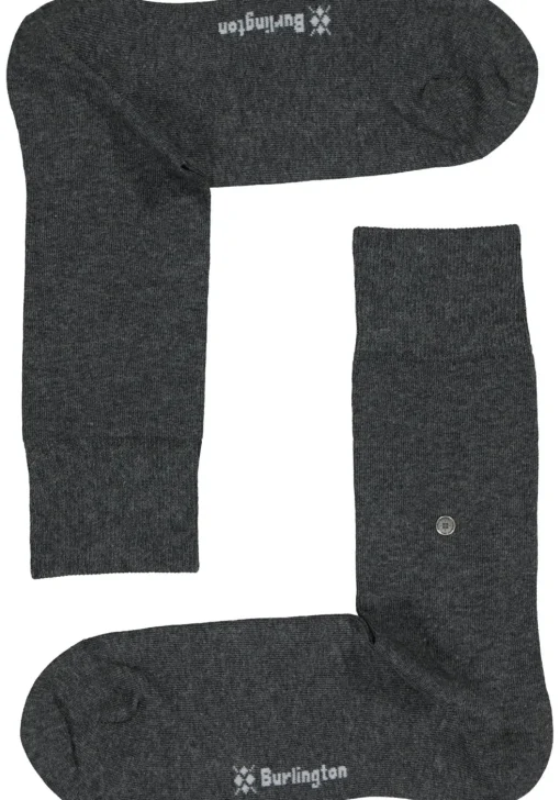 Burlington Everyday herensokken (2-pack), katoen, antraciet uni en geruit