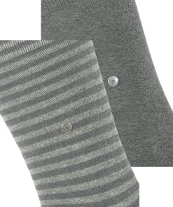 Burlington Everyday Stripe 2-Pack herensokken, grijs (light greymel.)