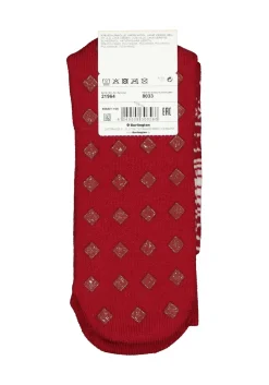 Burlington Homepads Fair Isle, huissokken winter, donkerrood met wit