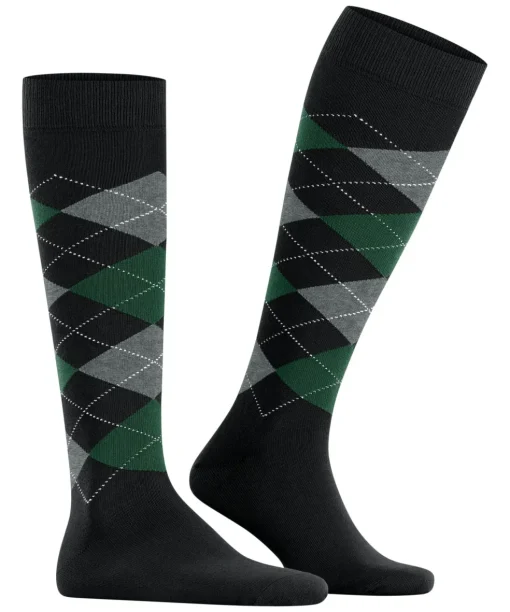 Burlington King heren kniekousen, zwart (black)