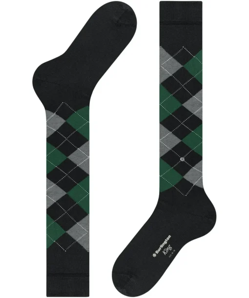 Burlington King heren kniekousen, zwart (black)