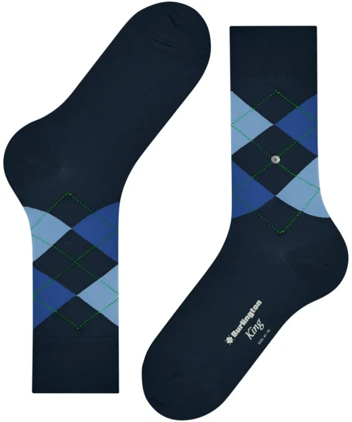Burlington King herensokken, blauw (marine)