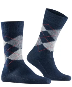 Burlington Preston herensokken, blauw (marine)
