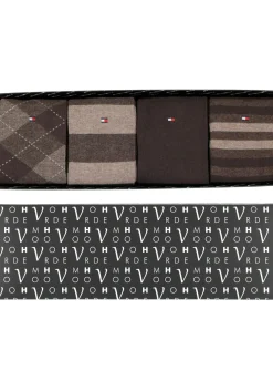 Cadeaubox Tommy Brown Box: 8 paar Tommy Hilfiger sokken bruin
