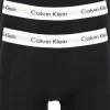 Calvin Klein Cotton Stretch boxer brief (3-pack), heren boxers extra lang, zwart met witte tailleband