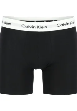 Calvin Klein Cotton Stretch boxer brief (3-pack), heren boxers extra lang, zwart met witte tailleband