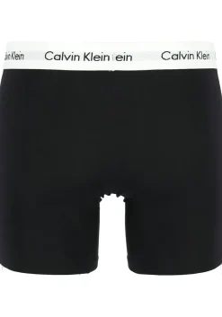 Calvin Klein Cotton Stretch boxer brief (3-pack), heren boxers extra lang, zwart met witte tailleband