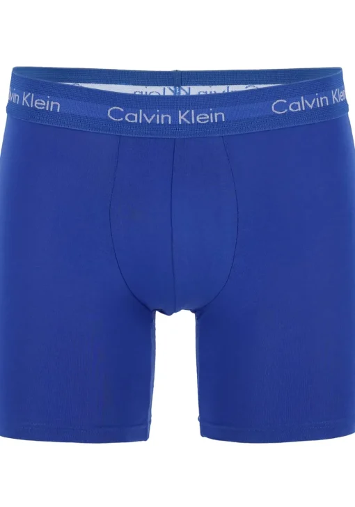 Calvin Klein Cotton Stretch boxer brief (3-pack), heren boxers extra lang, zwart, blauw en kobalt