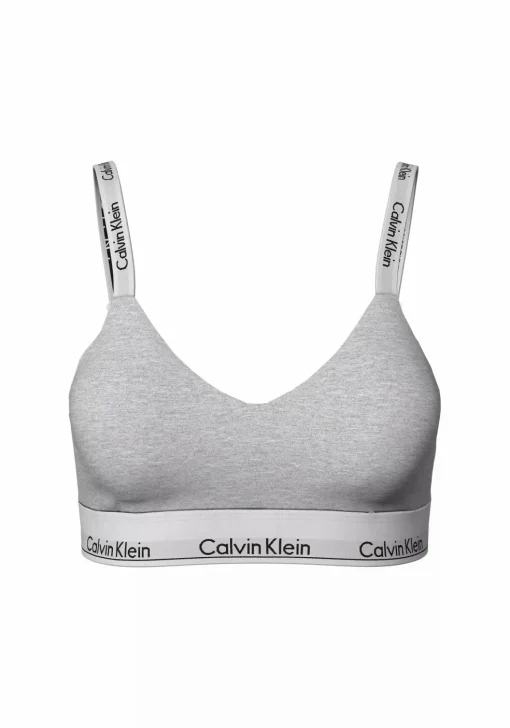 Calvin Klein dames Modern Cotton lightly lined bralette, bralette, grijs