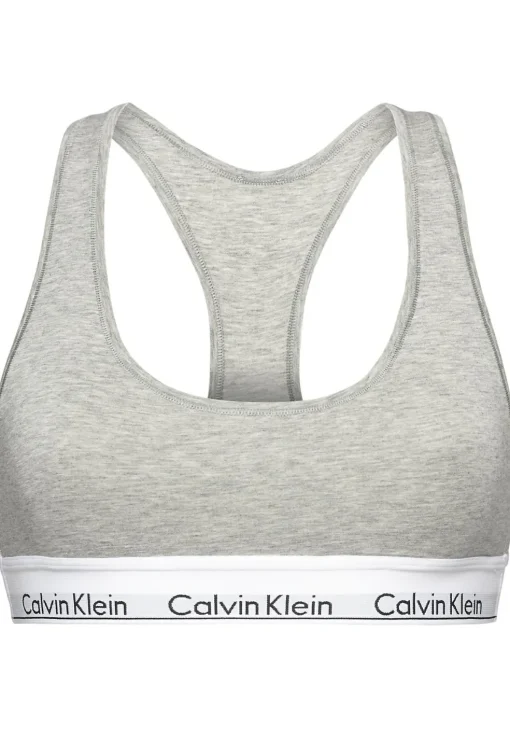 Calvin Klein dames Modern Cotton bralette top, ongevoerd, grijs