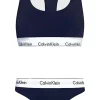 Calvin Klein dames Modern Cotton unlined bralette- en stringset, bralette, blauw