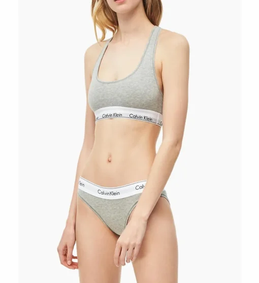 Calvin Klein dames Modern Cotton bralette top, ongevoerd, grijs