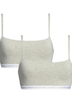 Calvin Klein dames ONE Cotton bralette (2-pack), ongevoerd, grijs