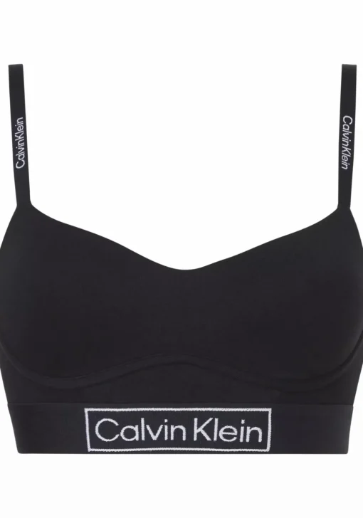 Calvin Klein dames Reimagined Heritage lightly lined bralette, bralette, zwart