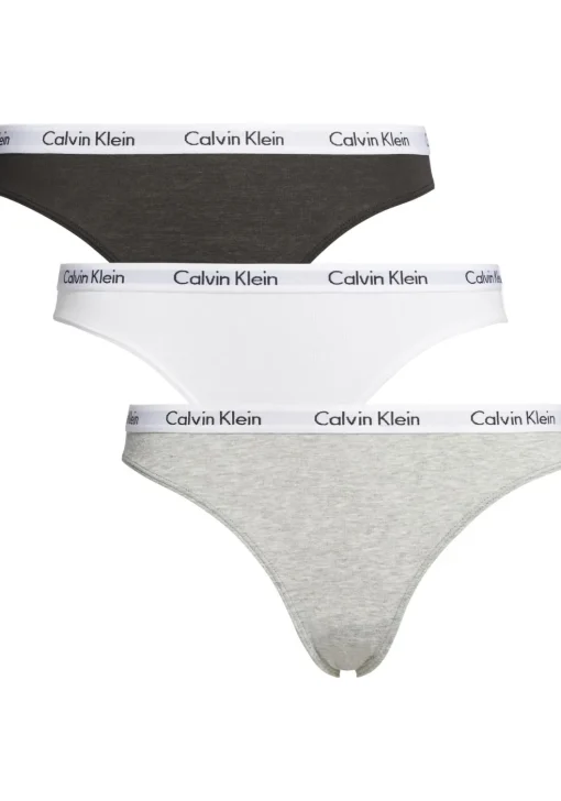 Calvin Klein dames slips (3-pack), zwart, wit en grijs