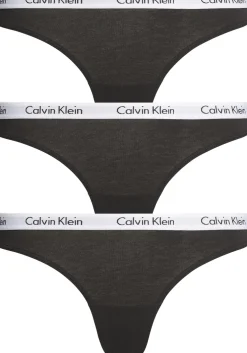 Calvin Klein dames strings (3-pack), zwart
