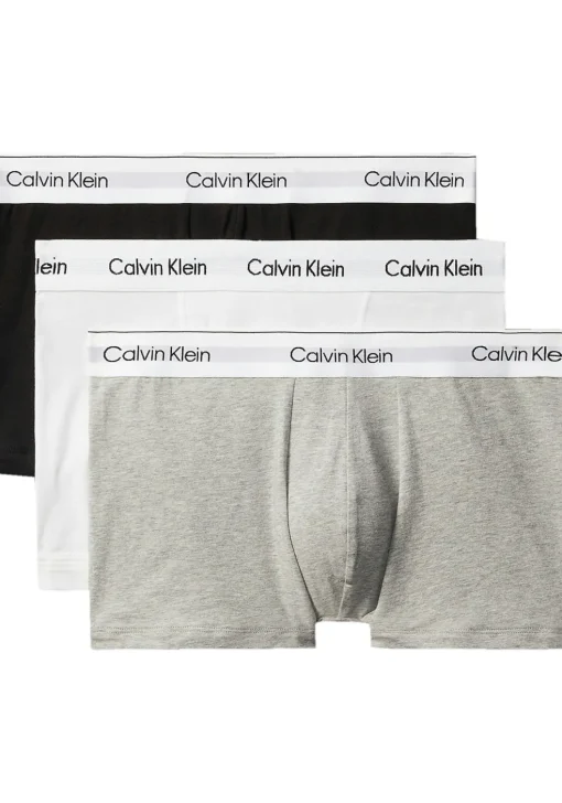 Calvin Klein Icon Cotton Stretch Trunks (3-pack), heren boxers normale lengte, zwart, grijs, wit