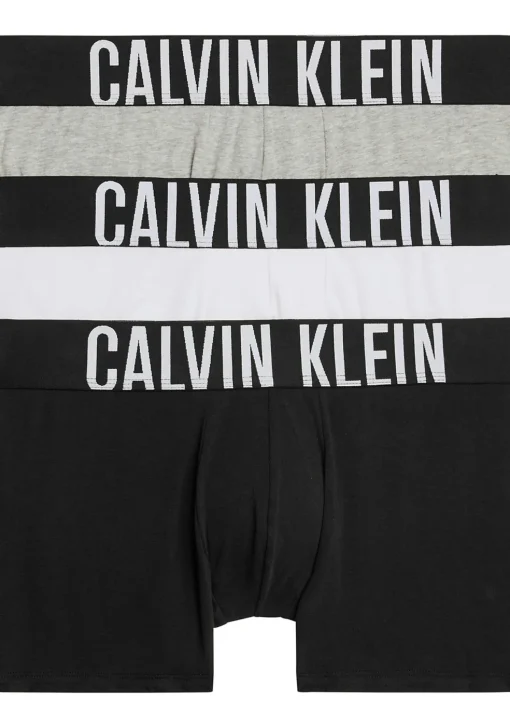 Calvin Klein Intense Power Cotton Trunks (3-pack), heren boxers normale lengte, zwart, wit, grijs