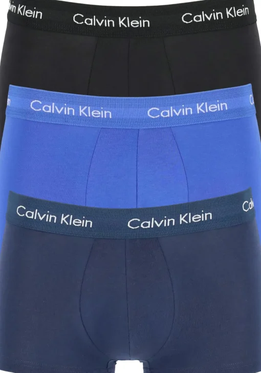 Calvin Klein low rise trunks (3-pack), lage heren boxers kort, kobalt, navy en zwart
