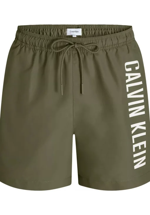 Calvin Klein Medium Drawstring swimshort, heren zwembroek, olijfgroen