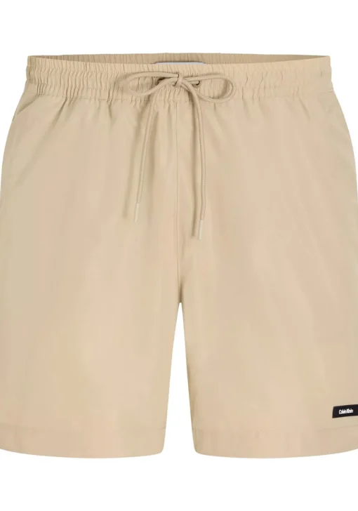 Calvin Klein Medium Drawstring swimshort, heren zwembroek, beige