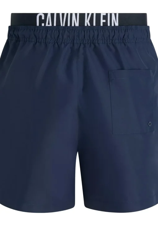 Calvin Klein Medium Drawstring Double Waistband swimshort, heren zwembroek, donkerblauw