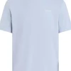 Calvin Klein Micro Logo Interlock T-shirt, heren T-shirt korte mouw O-hals, blauw