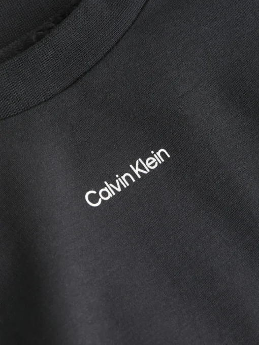 Calvin Klein Nano Logo Interlock T-shirt, heren T-shirt korte mouw O-hals, zwart