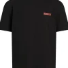 Calvin Klein Overlay Print T-shirt, heren T-shirt korte mouw O-hals, zwart dessin