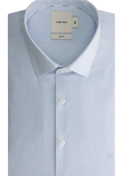 Calvin Klein slim fit overhemd, popeline, lichtblauw gestreept