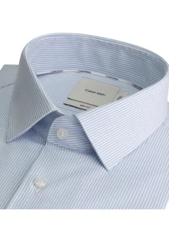 Calvin Klein slim fit overhemd, popeline, lichtblauw gestreept