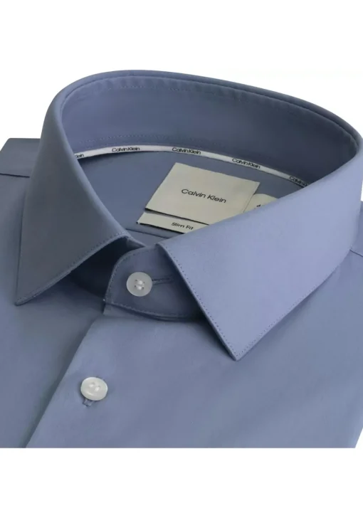 Calvin Klein slim fit overhemd, popeline, middenblauw