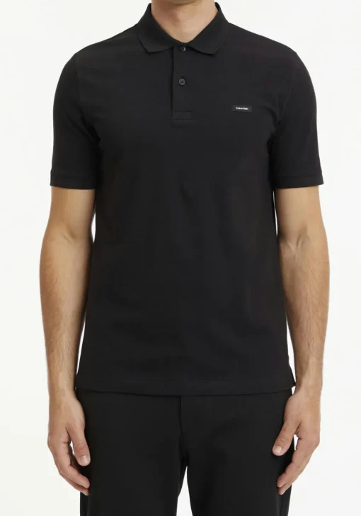 Calvin Klein Stretch Pique Slim Polo, zwart