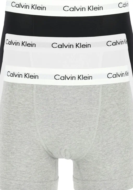 Calvin Klein trunks (3-pack), heren boxers normale lengte, zwart, grijs en wit