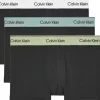 Calvin Klein Trunks (3-pack), heren boxers normale lengte, zwart met gekleurde tailleband