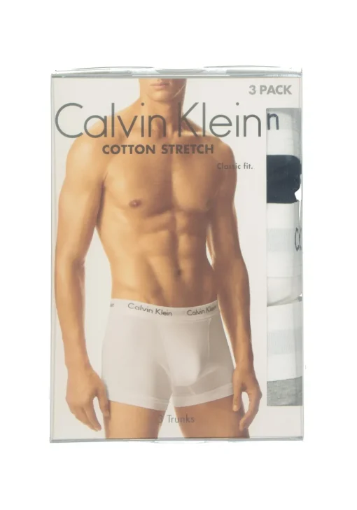 Calvin Klein trunks (3-pack), heren boxers normale lengte, zwart, grijs en wit