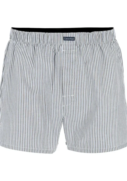Calvin Klein Woven Boxers (3-pack), wijde heren boxershorts katoen, blauw gestreept en geruit