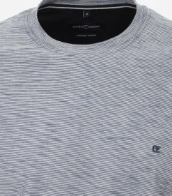 CASA MODA comfort fit heren T-shirt, blauw dessin