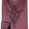 CASA MODA comfort fit overhemd, popeline, rood met blauw geruit