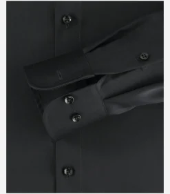 CASA MODA comfort fit overhemd, mouwlengte 7, twill, zwart