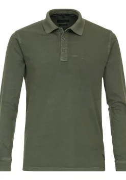 CASA MODA comfort fit polo lange mouw, groen