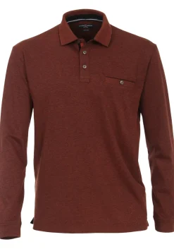 CASA MODA comfort fit polo lange mouw, rood