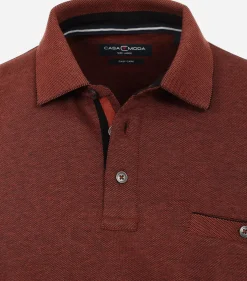 CASA MODA comfort fit polo lange mouw, rood
