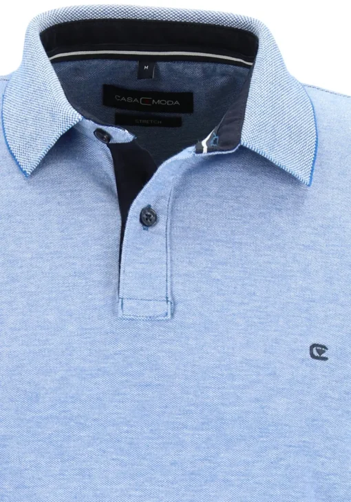 CASA MODA comfort fit poloshirt, stretch, blauw melange