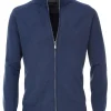 CASA MODA heren vest katoen, met rits, blauw
