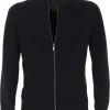 CASA MODA heren vest katoen, met rits, donkerblauw