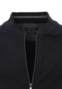 CASA MODA heren vest katoen, met rits, donkerblauw