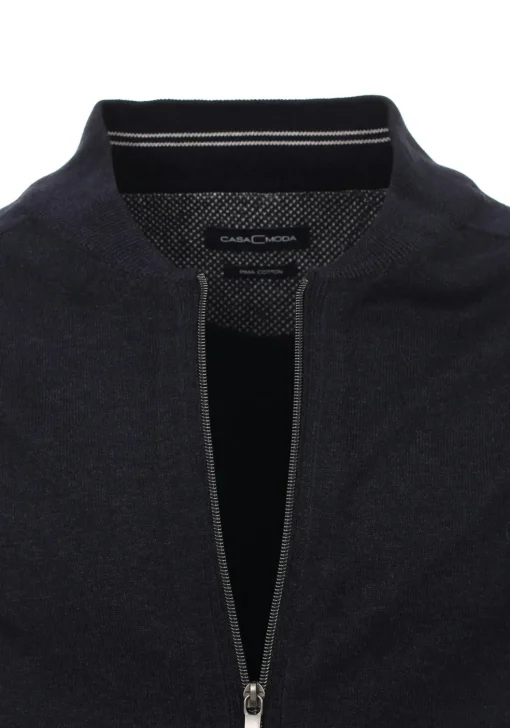 CASA MODA heren vest katoen, met rits, donkerblauw