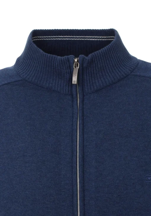 CASA MODA heren vest katoen, met rits, blauw